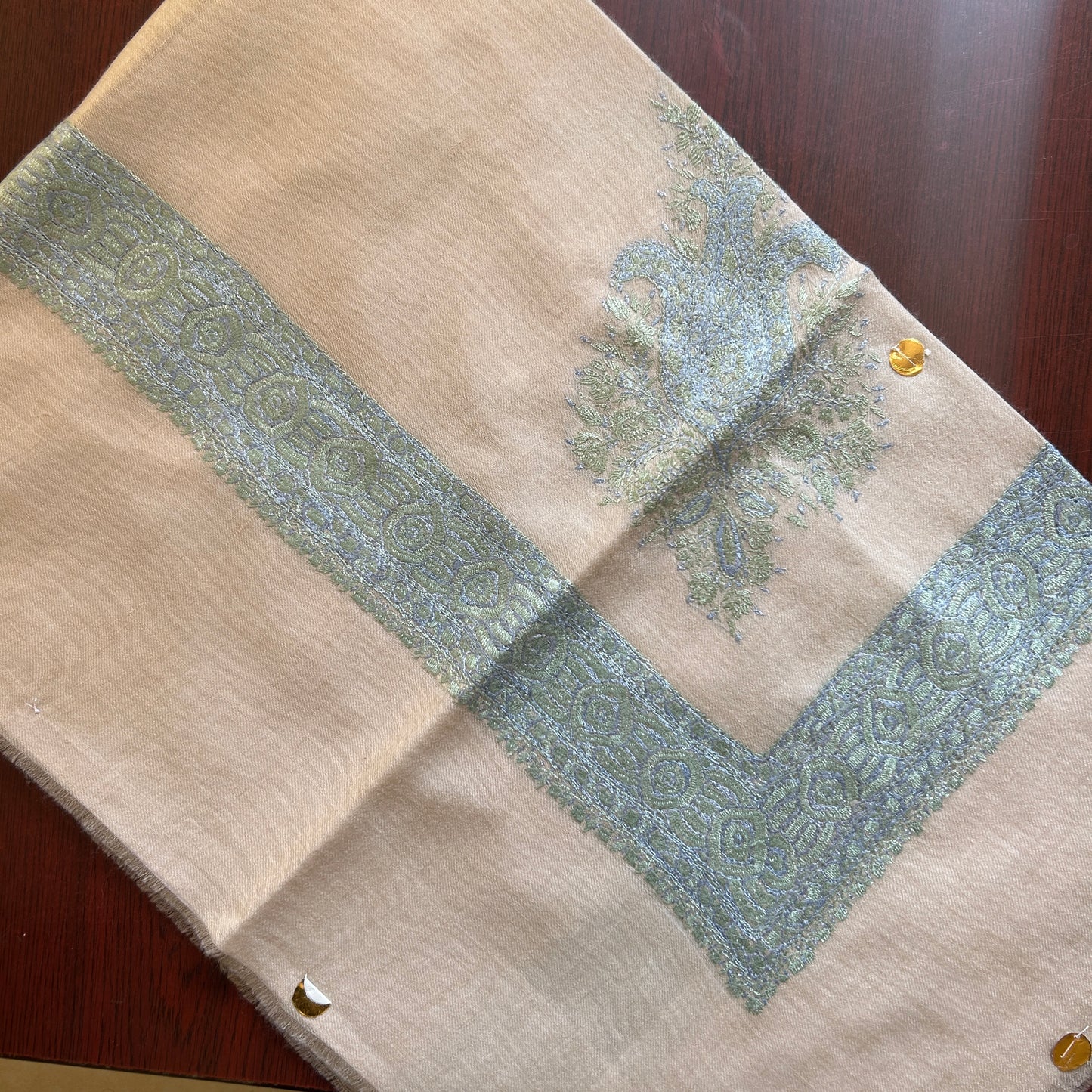 Sea Green Handmade Pashmina Shawl