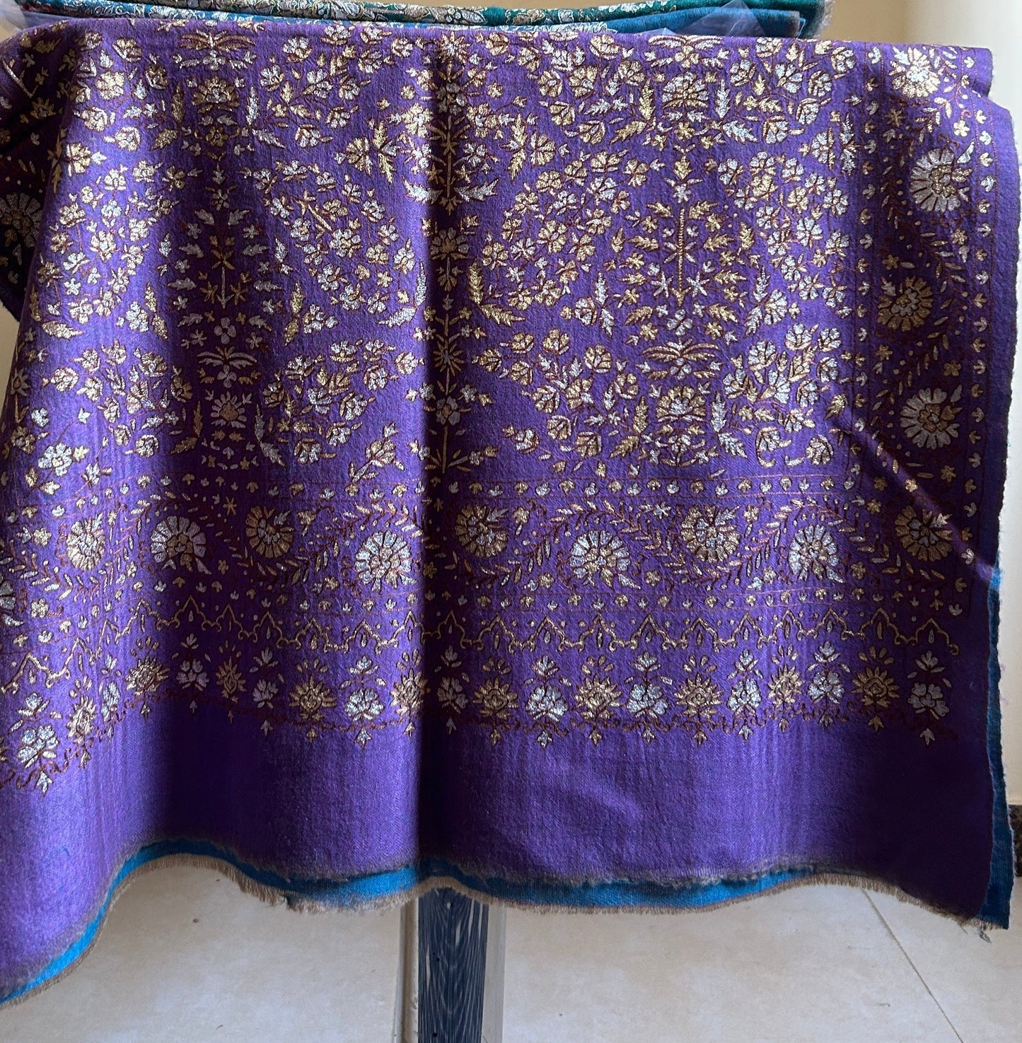 Double Colour Zaridar Handmade Pashmina Stole