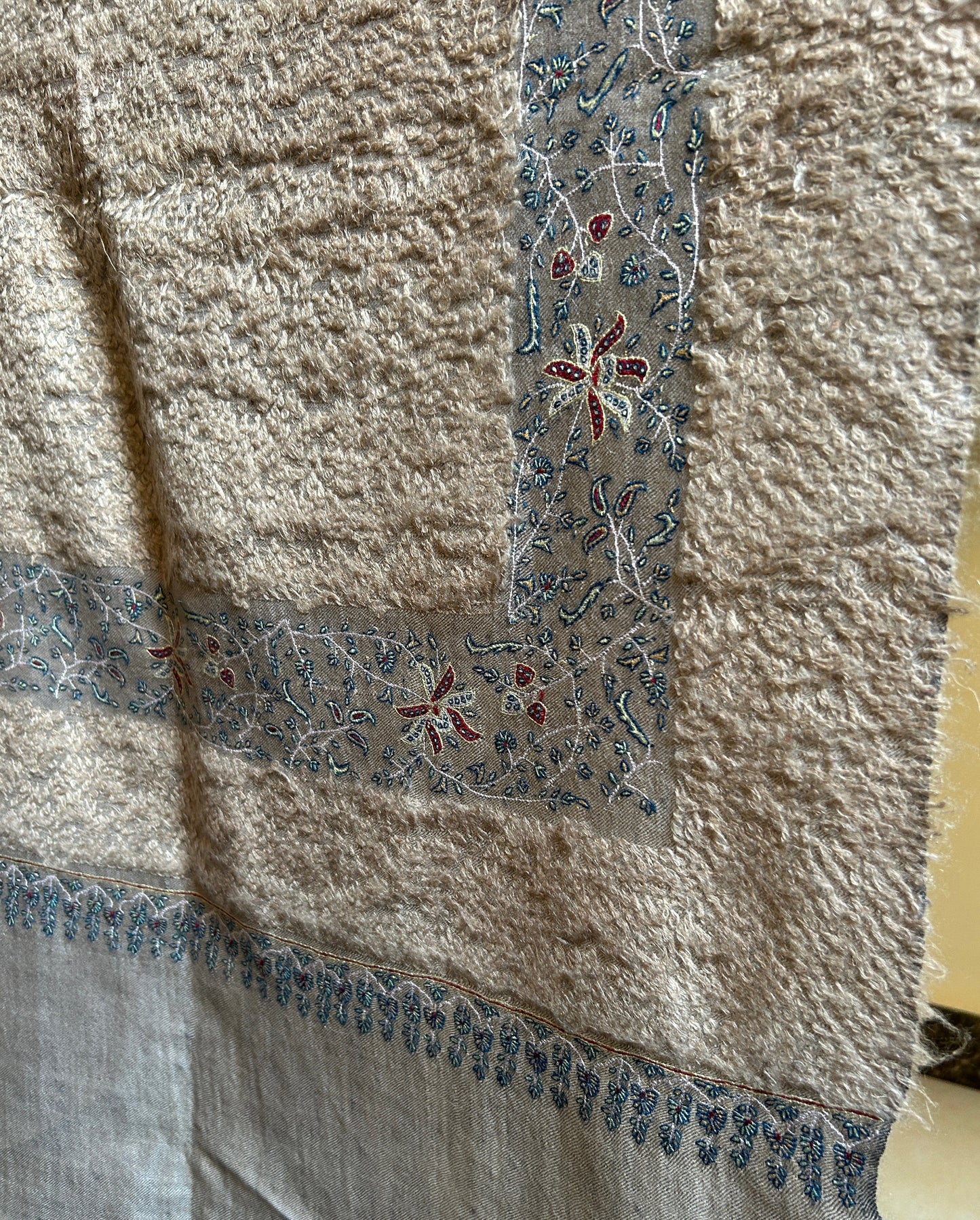 Sozni Border Handmade Pashmina Towel Shawl