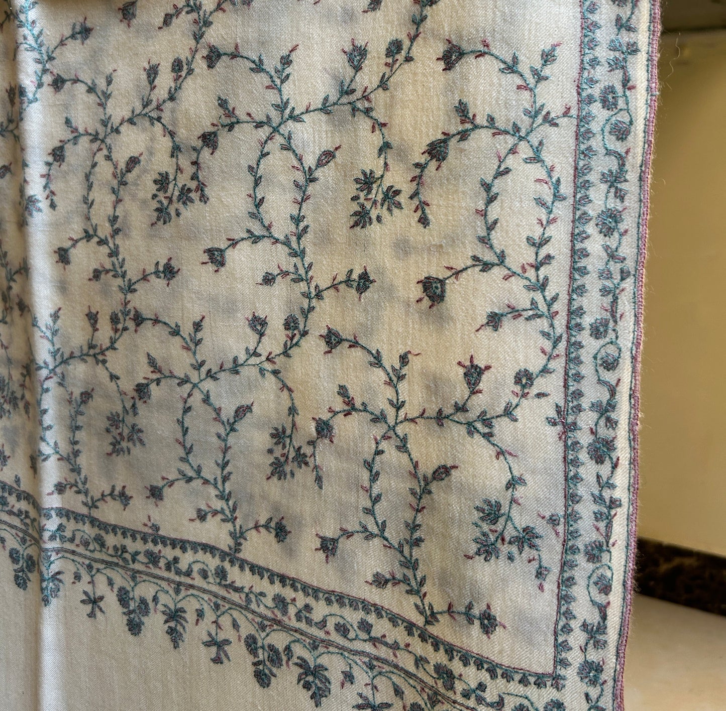 Blue Jalidar Handmade Pashmina Shawl