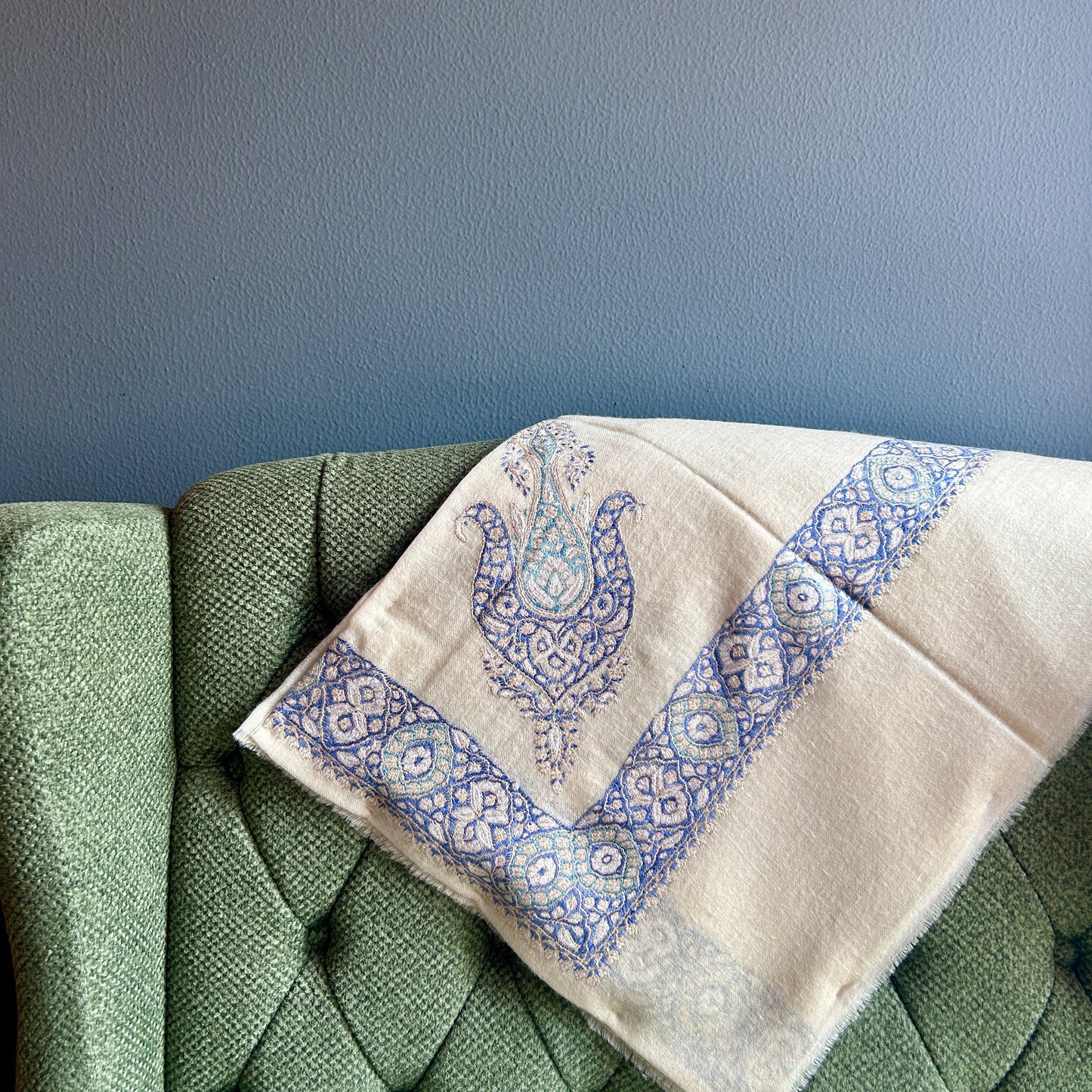 Golden Blue Sparkle Pashmina Mussar