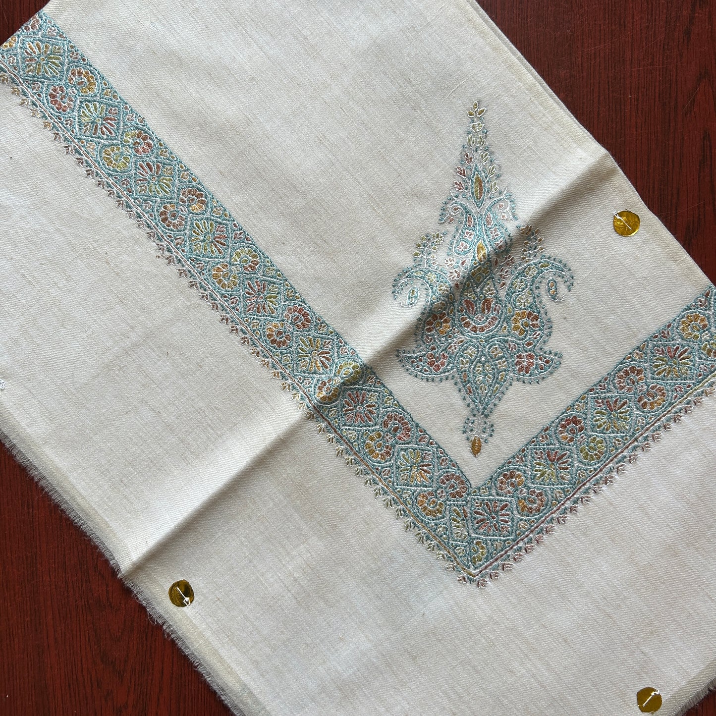 Blue Teal Handmade Pashmina Shawl