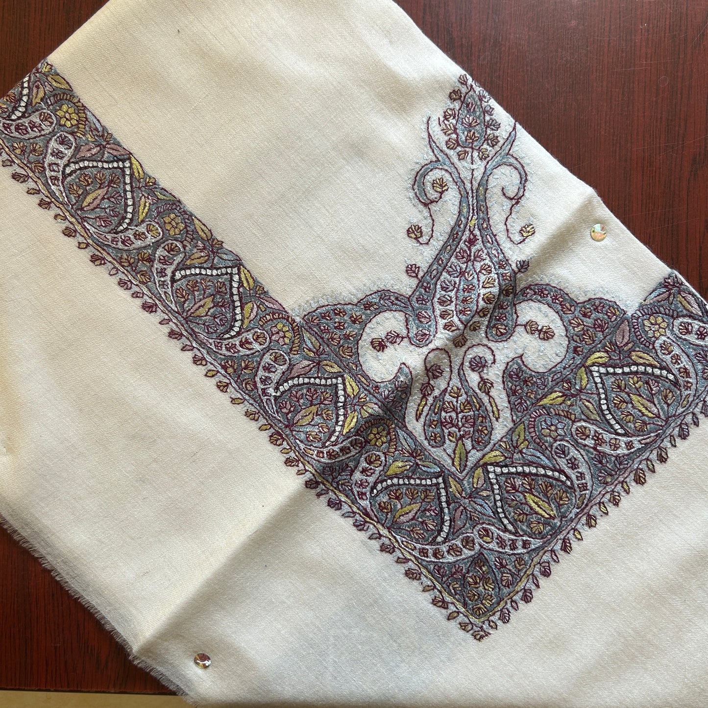 Silver Olive Handmade Pashmina Shawl