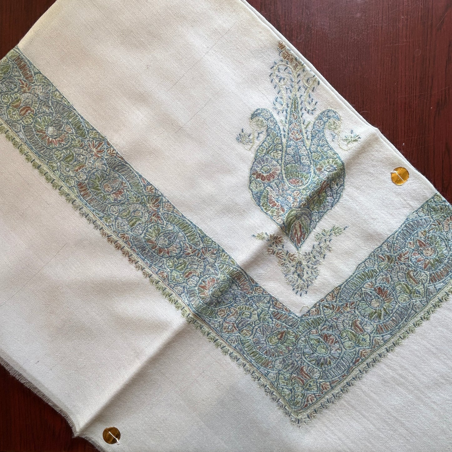 Palm Green Handmade Pashmina Shawl