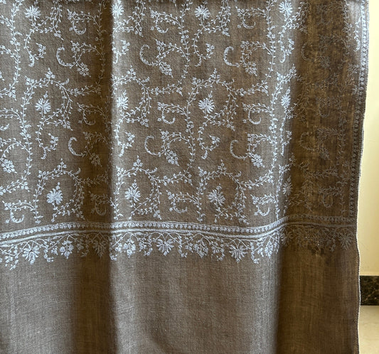 Beige Jalidar Handmade Pashmina Stole