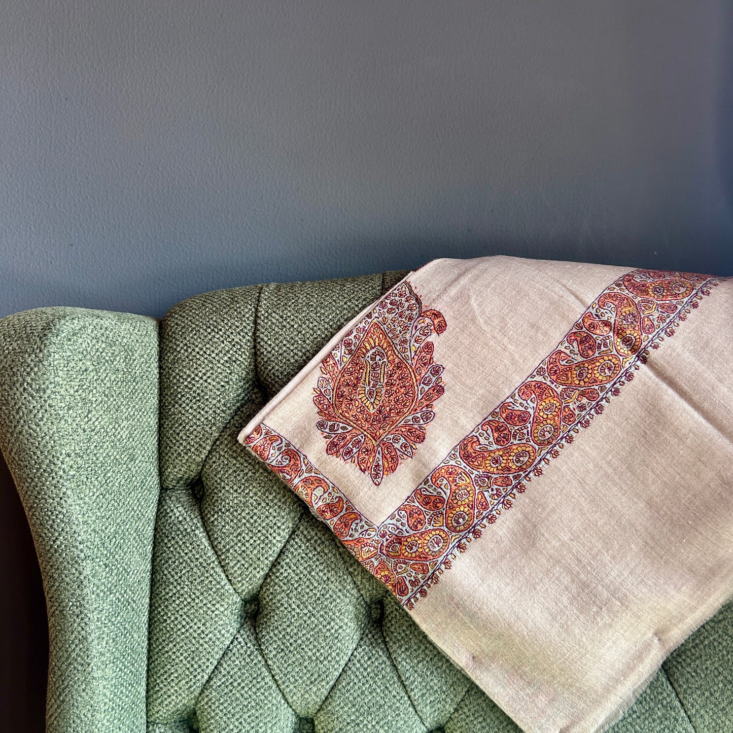 Tangerine & Chalk Blue Pashmina Mussar