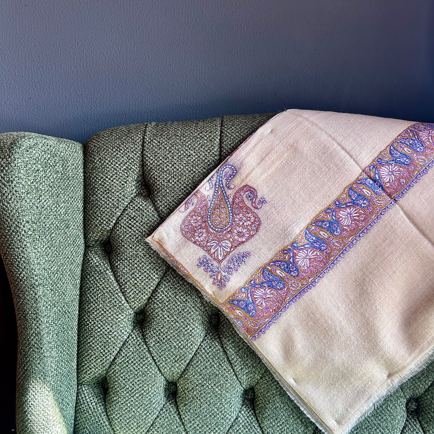 Royal Blue Crimson Pashmina Mussar