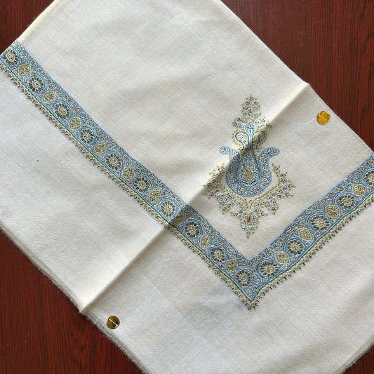 Blue Green Handmade Pashmina Shawl