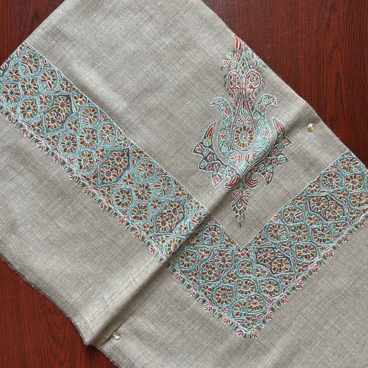 Sea Green Tangerine Handmade Pashmina Shawl