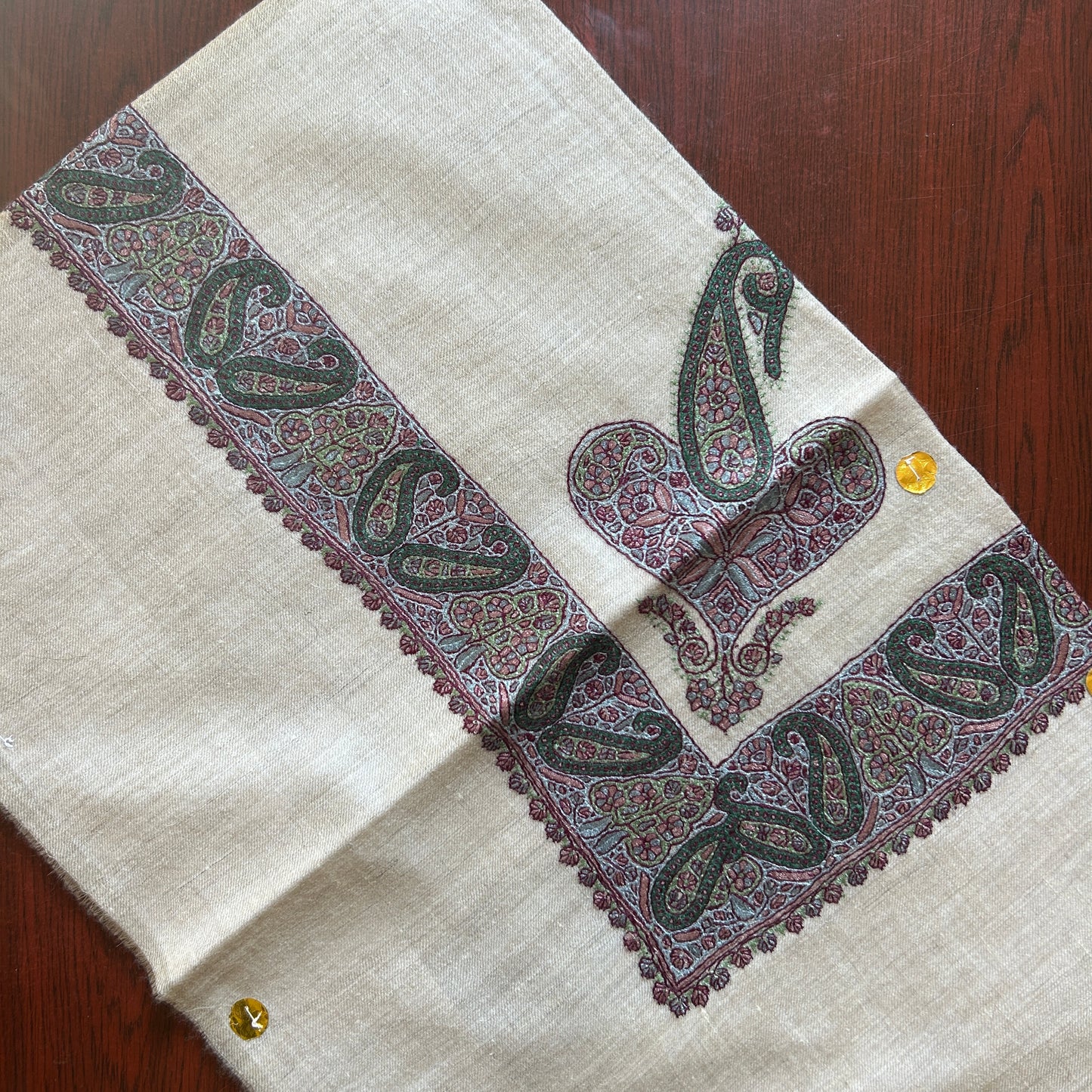 Paisely Almond Handmade Pashmina Shawl