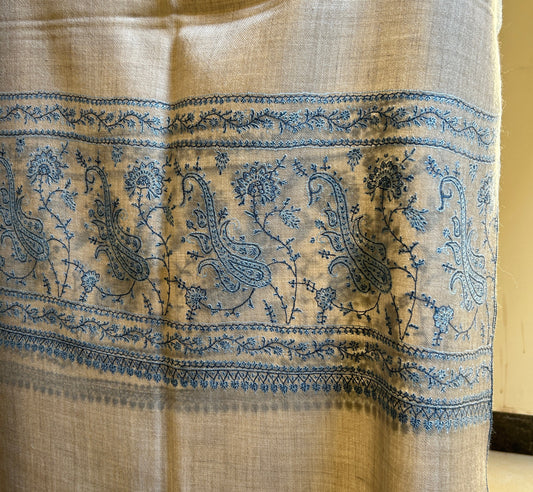 Blue Paldar Natural Handmade Pashmina Shawl
