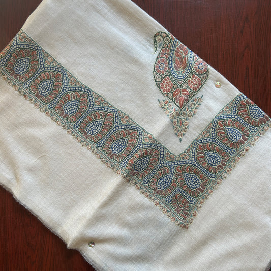 Royal Blue Mihrab Handmade Pashmina Shawl