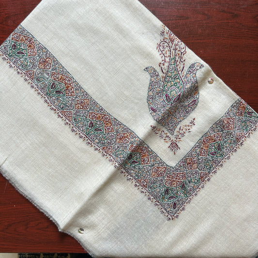 Tangerine Green Handmade Pashmina Shawl