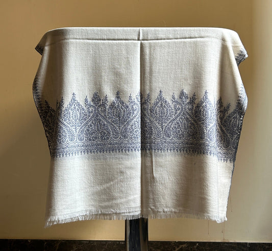 Blue Handmade Paldaar Pashmina Stole
