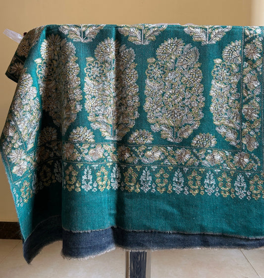 Double Colour Zaridaar Handmade Pashmina Stole