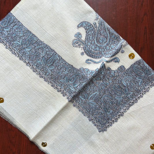Bluish Grey Handmade Pashmina Shawl