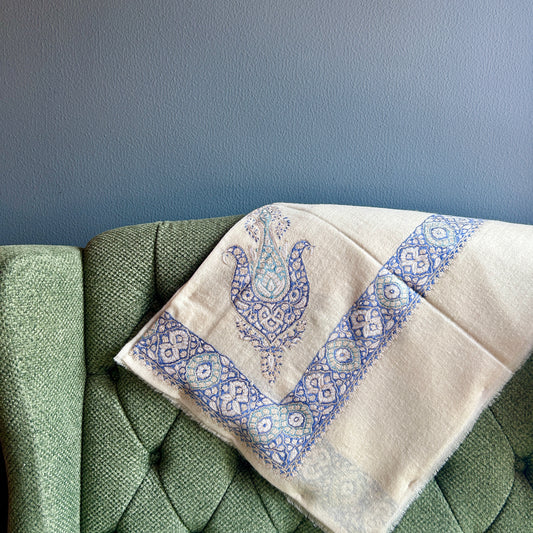 Golden Blue Sparkle Pashmina Mussar