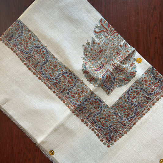 Royal Blue Mihrab Handmade Pashmina Shawl