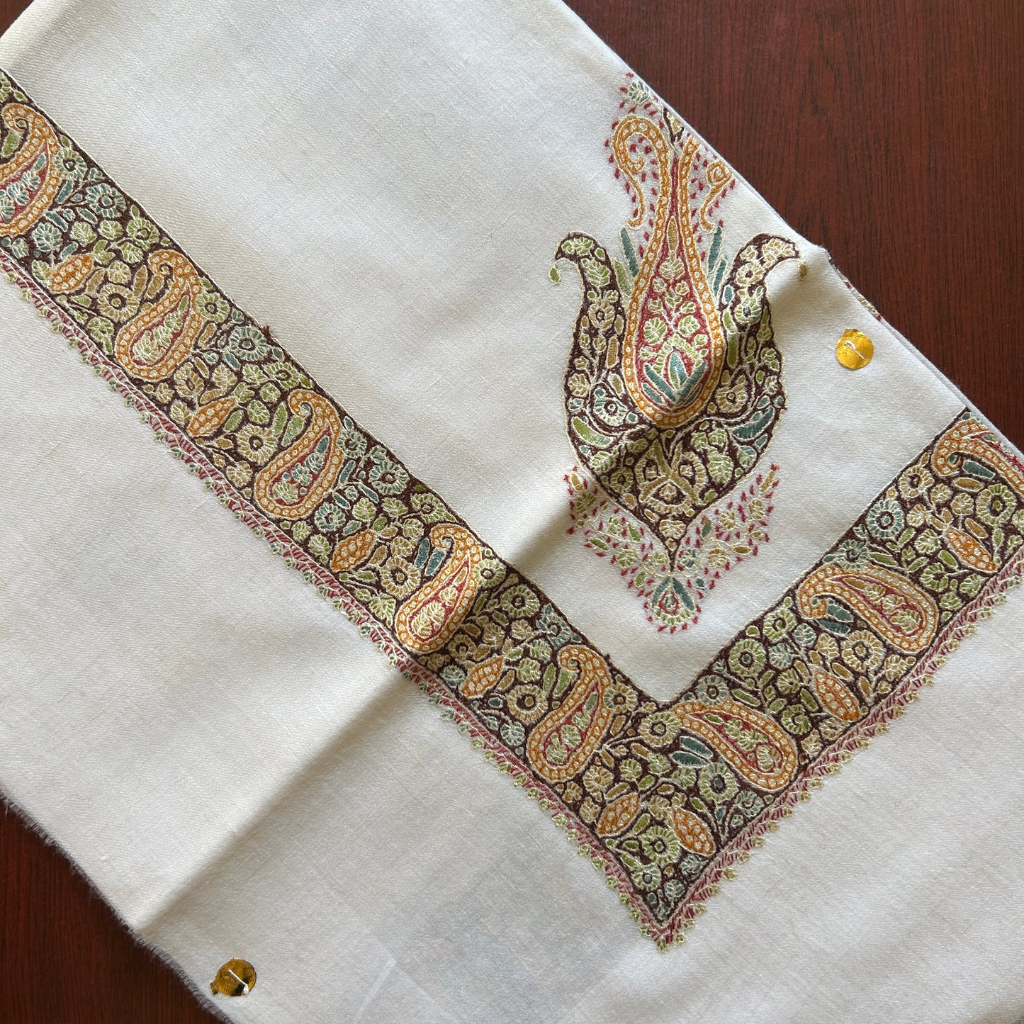 Gold Brown Paisley Handmade Full Turma