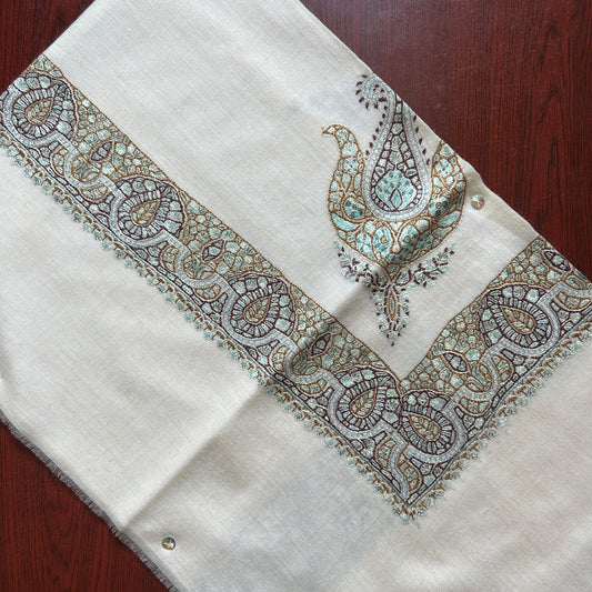 Sea green Silver Handmade Pashmina Shawl