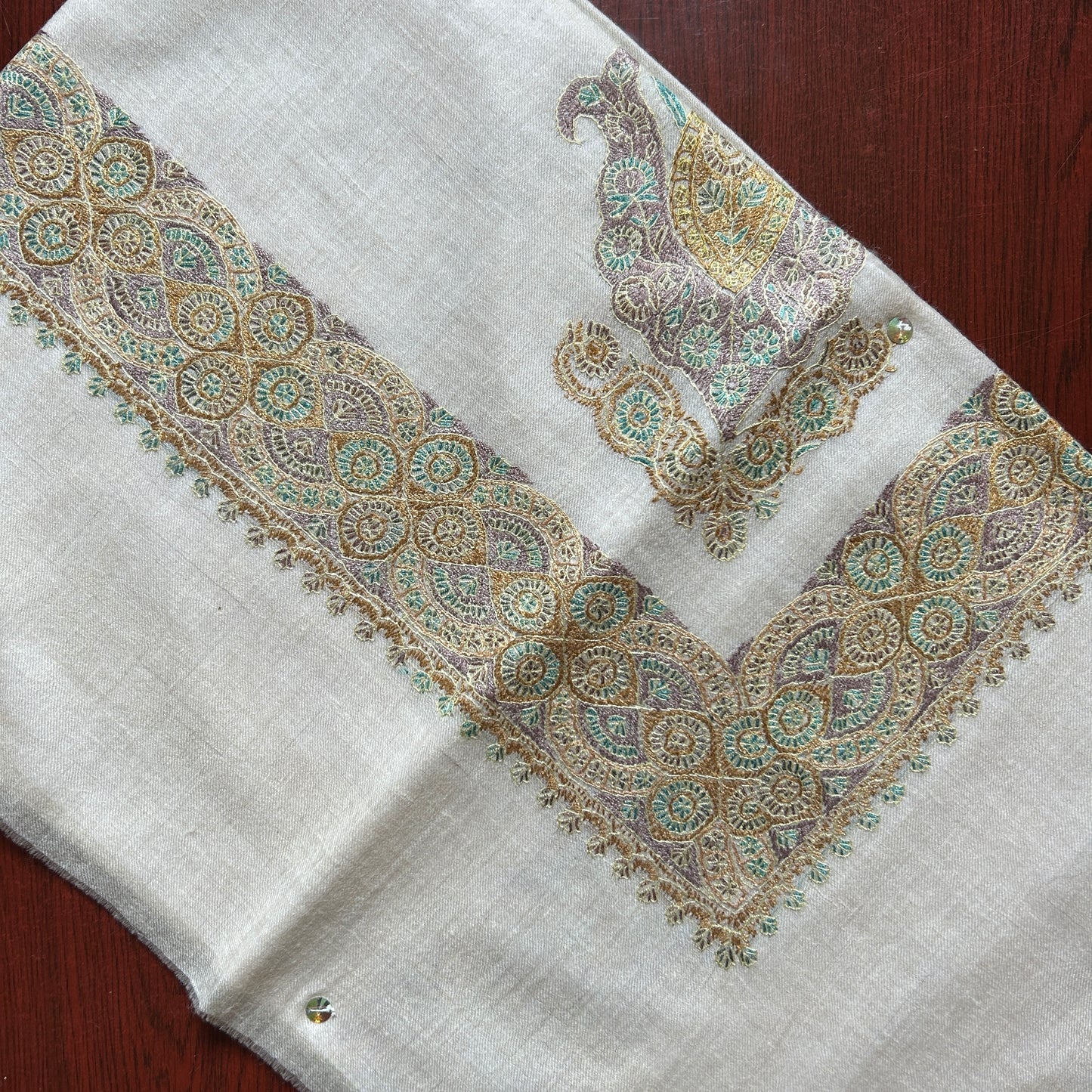 Gold Lavender Handmade Pashmina Shawl