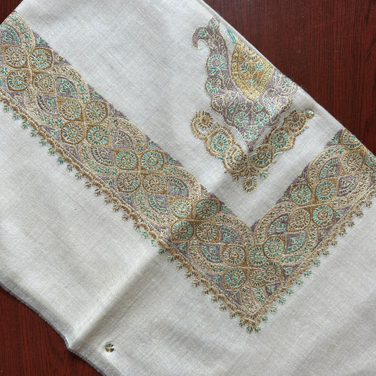 Gold Lavender Handmade Pashmina Shawl