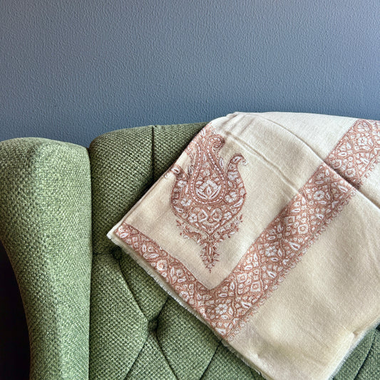Brown & White Pashmina Mussar