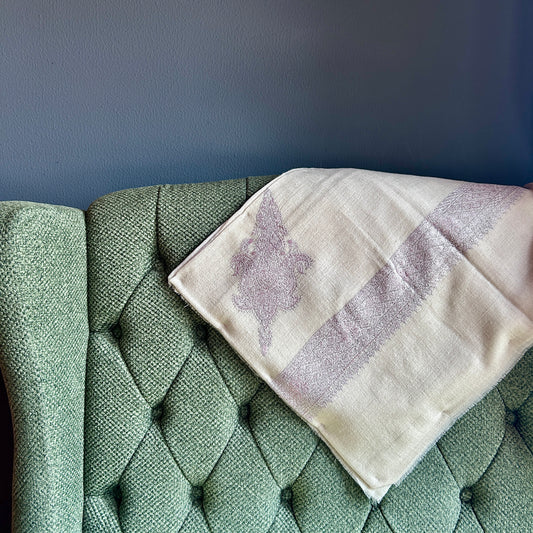 Monotone Lavender Cream Pashmina Mussar