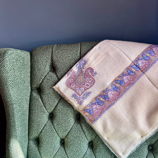 Royal Blue Crimson Pashmina Mussar