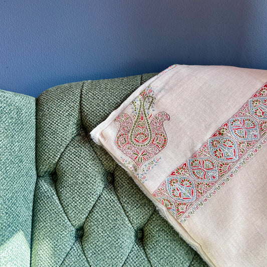 Blue & Green Floral Pashmina Mussar