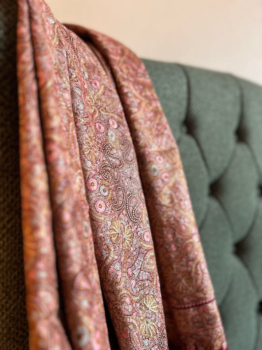 Bridal Red Silk & Pashmina Jamawar