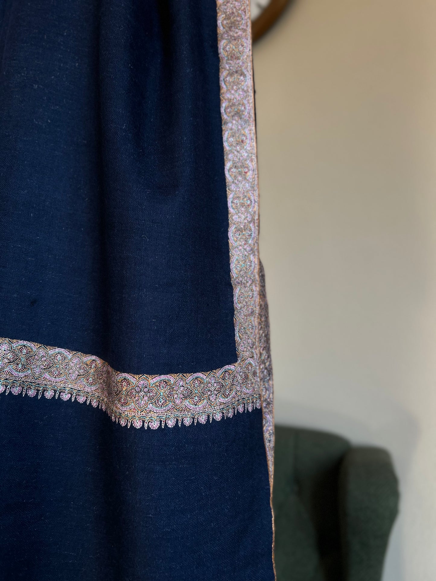 Navy Blue floral Hashidar